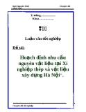 Luận văn tốt nghiệp: Hoạch định nhu cầu nguyên vật liệu tại xí nghiệp thép và vật liệu xây dựng Hà Nội