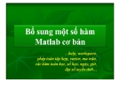 Bài giảng Matlab: Chương 8