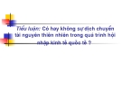 Tiểu luận: Có hay không sự dịch chuyển tài nguyên thiên nhiên trong quá trình hội nhập kinh tế quốc tế?