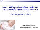 Hội thảo Dinh dưỡng với nhiễm khuẩn và vai trò miễn dịch trong thai kỳ - BS. Đỗ Thị Kim Ngọc