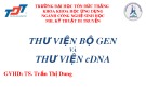 Thuyết trình Kỹ thuật di truyền: Thư viện bộ gen và ngân hàng cDNA