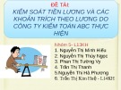 Đề tài: Kiểm soát tiền lương và các khoản trích theo lương do công ty kiểm toán ABC thực hiện