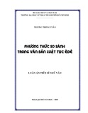 Luận án tiến sĩ ngữ văn: Phương pháp so sánh trong văn bản luật tục Êđê