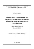 Tóm tắt Luận án Tiến sĩ Y học Dịch tễ học: Nguy cơ lây nhiễm HIV và hiệu quả can thiệp dự phòng trên nhóm nghiện chích ma túy tại Quảng Nam