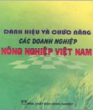 Doanh nghiệp nông nghiệp Việt Nam - Danh hiệu và chức năng: Phần 1