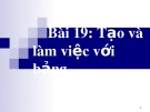 Bài giảng môn Tin học 10 bài 19: Tạo và làm việc với bảng