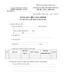 Mẫu Đăng ký viết giáo trình