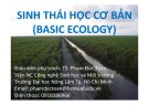 Bài giảng Sinh thái học cơ bản: Bài 1 - TS. Phạm Đức Toàn