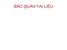 Bài giảng Bảo quản tài liệu