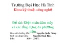 Bài thuyết trình: Tìm hiểu về điện toán đám mây và các ứng dụng đa phương tiện