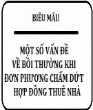 Một số vấn đề về mức bồi thường khi đơn phương chấm dứt hợp đồng thuê nhà