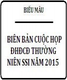 Biên bản cuộc họp ĐHCĐ thường niên SSI năm 2015