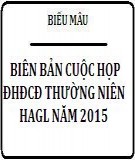 Biên bản cuộc họp ĐHĐCĐ thường niên HAGL năm 2015