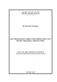 Luận văn Thạc sỹ Quản lý kinh tế: Quy hoạch phát triển nuôi trồng thủy sản huyện Thạch Hà, tỉnh Hà Tĩnh