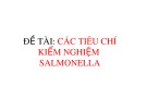 Bài thuyết trình: Các tiêu chí kiểm nghiệm Salmonella