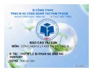 Bài thuyết trình môn Công nghệ xử lý khí thải và tiếng ồn: Thiết bị lọc bụi phun nước bằng ống Ventury