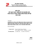 Báo cáo đề tài: Nghiên cứu chế tạo hệ thống kích thích cho máy phát điện, ứng dụng trong các nhà máy nhiệt điện và thủy điện trung bình và nhỏ, thay thế hàng nhập khẩu