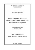 Tóm tắt Luận văn Thạc sĩ Quản trị kinh doanh: Hoàn thiện kế toán các công cụ tài chính trong các doanh nghiệp Việt Nam