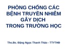 Bài giảng Phòng chống các bệnh truyền nhiễm gây dịch trong trường học - ThS.BS. Đặng Ngọc Thanh Thảo