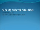 Bài giảng Sữa mẹ cho trẻ sinh non