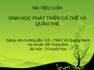 Bài tiểu luận: Sinh học phát triển cá thể và quần thể