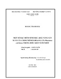Luận án Tiến sĩ: Một số đặc điểm sinh học, khả năng sản xuất của chim Trĩ đỏ khoang cổ (Phasianus colchicus) trong điều kiện nuôi nhốt - Hoàng Thanh Hải