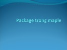 Bài giảng Maple: Bài 10 - Package trong maple