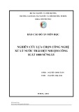 Báo cáo đồ án môn học: Nghiên cứu lựa chọn công nghệ xử lý nước thải dệt nhuộm công suất 1000 m3/ngày