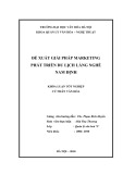 Tóm tắt Khóa luận tốt nghiệp: Đề xuất giải pháp marketing phát triển du lịch làng nghề Nam Định