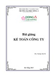 Bài giảng Kế toán công ty -  ThS. Trương Văn Trí (ĐH Đông Á)