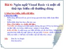 Bài giảng Bài 6: Ngôn ngữ Visual Basic và một số thủ tục biến cố thường dùng