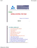 Bài giảng Năng lượng tái tạo: Chương 3 - ThS. Trần Công Binh