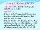 Bài giảng Đăng ký đất đai, cấp GCN