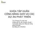 Bài giảng Khóa tập huấn Công bằng giới và các dự án phát triển - TS. Phùng Thị Vân Anh