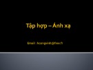 Bài giảng môn Toán tin - Chương 1: Tập hợp - Ánh xạ