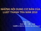 Bài giảng Những nội dung cơ bản của Luật Thanh tra năm 2010 - Nguyễn Tiến Anh