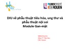 Bài giảng DIU về phẫu thuật tiêu hóa, ung thư và phẫu thuật nội soi - Module Gan - Mật