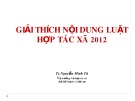 Bài giảng Giải thích nội dung Luật Hợp tác xã 2012 - TS. Nguyễn Minh Tú