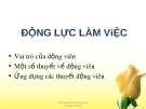 Bài giảng Quản trị học: Động lực làm việc - ThS. Nguyễn Thị Ngọc Hương