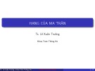 Bài giảng Đại số tuyến tính: Hạng của ma trận - Ts. Lê Xuân Trường