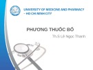 Bài giảng Phương thuốc bổ - ThS. Lê Ngọc Thanh