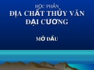 Bài giảng Địa chất thủy văn đại cương: Chương Mở đầu