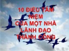 Bài giảng 10 Điều tâm niệm của một nhà lãnh đạo thành công