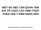 Bài giảng Một số việc cần quan tâm khi tổ chức các hình thức tham vấn ý kiến nhân dân - Nguyễn Ngọc Thành