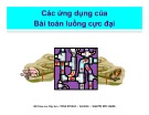 Bài giảng Toán rời rạc: Các ứng dụng của bài toán luồng cực đại - Nguyễn Đức Nghĩa