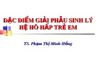 Bài giảng Đặc điểm giải phẫu sinh lý hệ hô hấp trẻ em - TS. Phạm Thị Minh Hồng