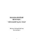 Bài giảng chuyên đề bệnh học: Viêm khớp dạng thấp - ThS. Nguyễn Hữu Xoan