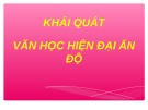 Bài giảng Khái quát Văn học hiện đại Ấn Độ