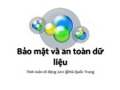 Bài giảng Bảo mật và an toàn dữ liệu - Hà Quốc Trung