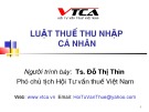 Bài giảng Luật Thuế thu nhập cá nhân - TS. Đỗ Thị Thìn